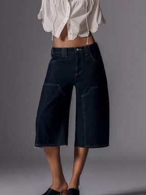 Pilcro The Myra Low-rise Carpenter Jeans: Cropped Barrel Addition